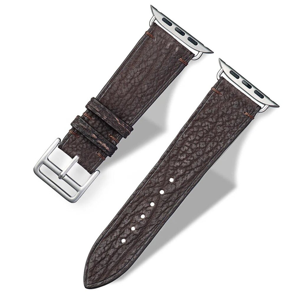 Unique Shark Skin Apple Watch Band – Minimalist Style - Cocoa Brown